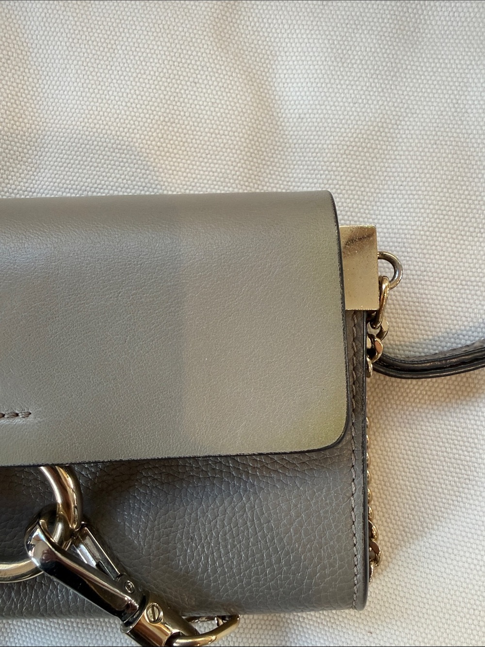 Chloe Gray Faye Leather Crossbody Bag - Picture 3 of 8